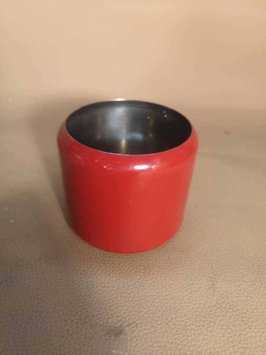 Magnificent Vintage Red 8 Pce Enamel Tea Set - Made in Poland