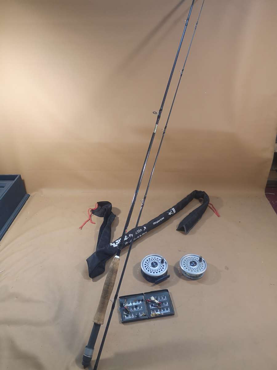 SUMO 2,55M CPW CARBON-SYSTEM FLY FISHING ROD REEL AND FLY BOX COMBO