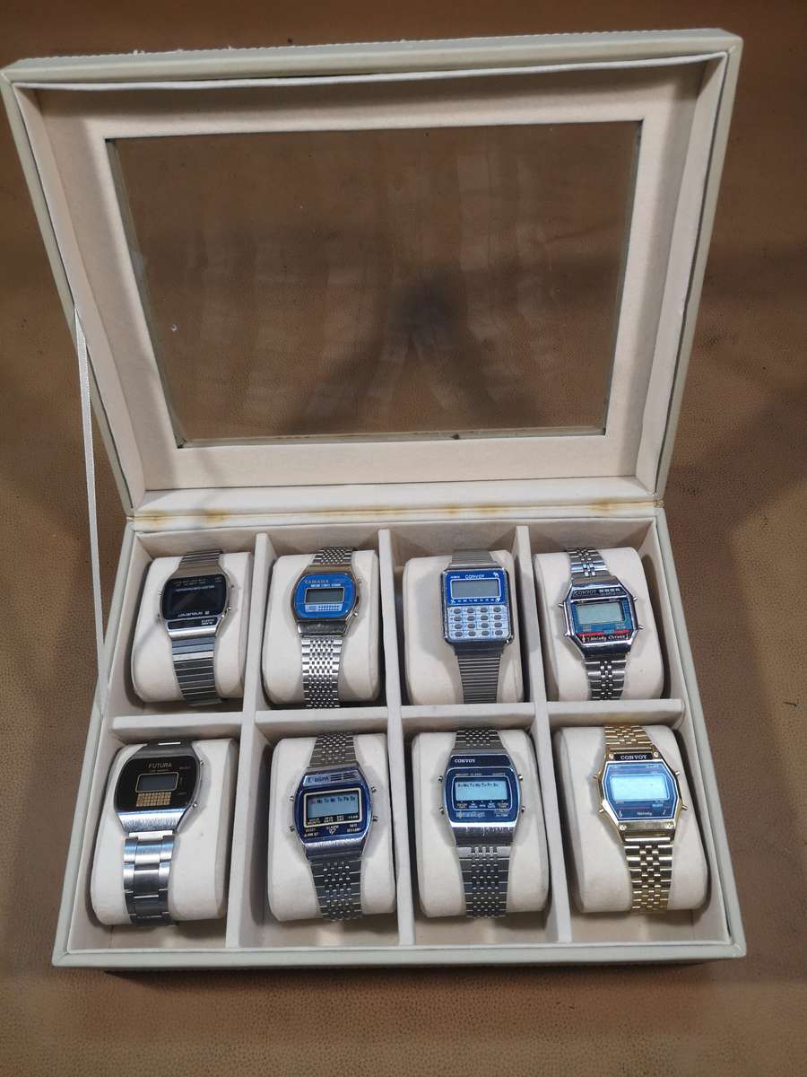 Stunning Gigantic Vintage 1980's Melody Watch Collection in a Display Case
