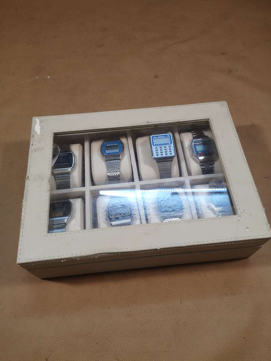 Stunning Gigantic Vintage 1980's Melody Watch Collection in a Display Case