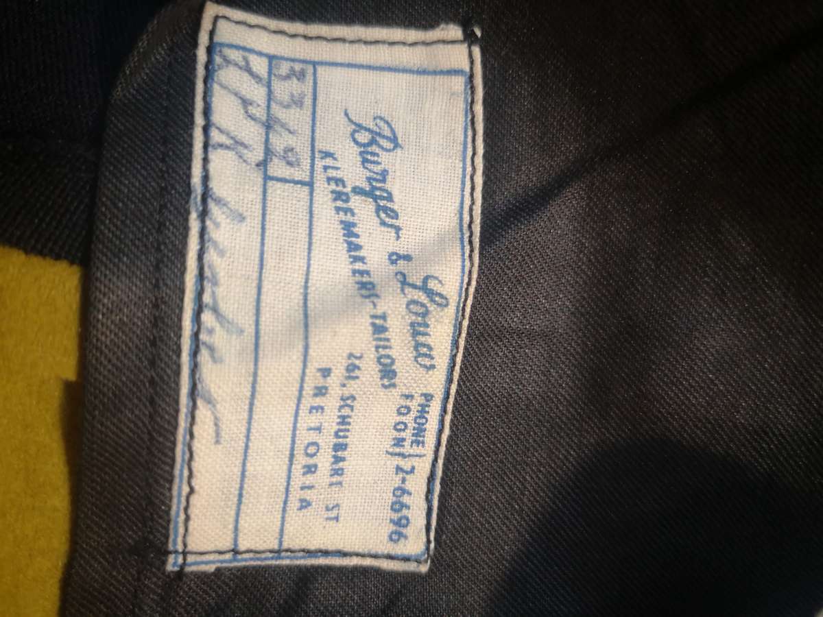 Vintage 1950`s SA Police Lieutenant mess dress - tunic, waistcoat and trousers