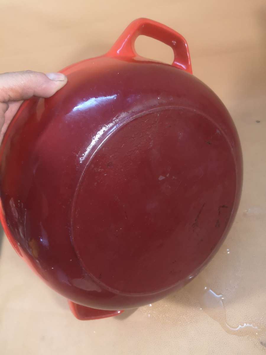 Very Large Round Cast Iron Enamel Casserole, 4L