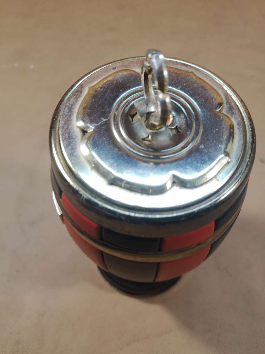 Rare Vintage 1960s Tin Barrel Tabletop Cigarette Holder