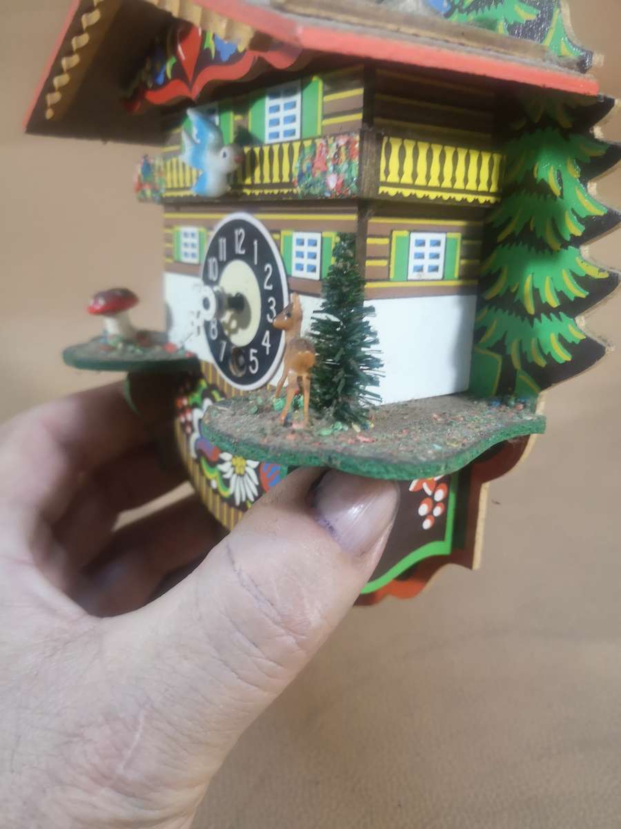 Vintage Handmade Albert Schwab Cuckoo Wind Up Clock Made in Germany