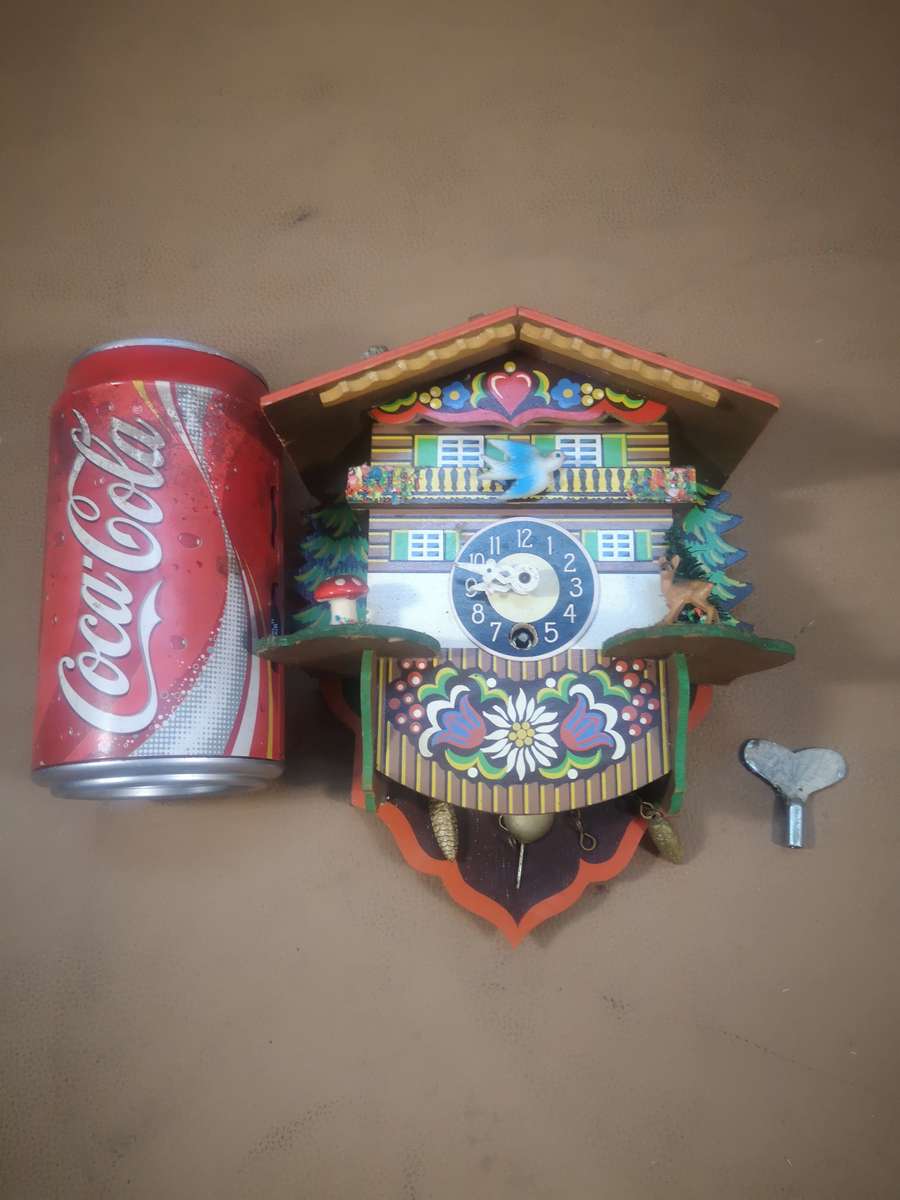 Vintage Handmade Albert Schwab Cuckoo Wind Up Clock Made in Germany