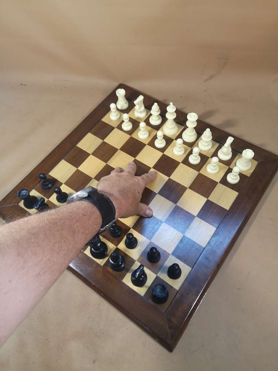 Very Large Beautiful Chess Set with a Handmade Solid Wood Game Board - 470mm