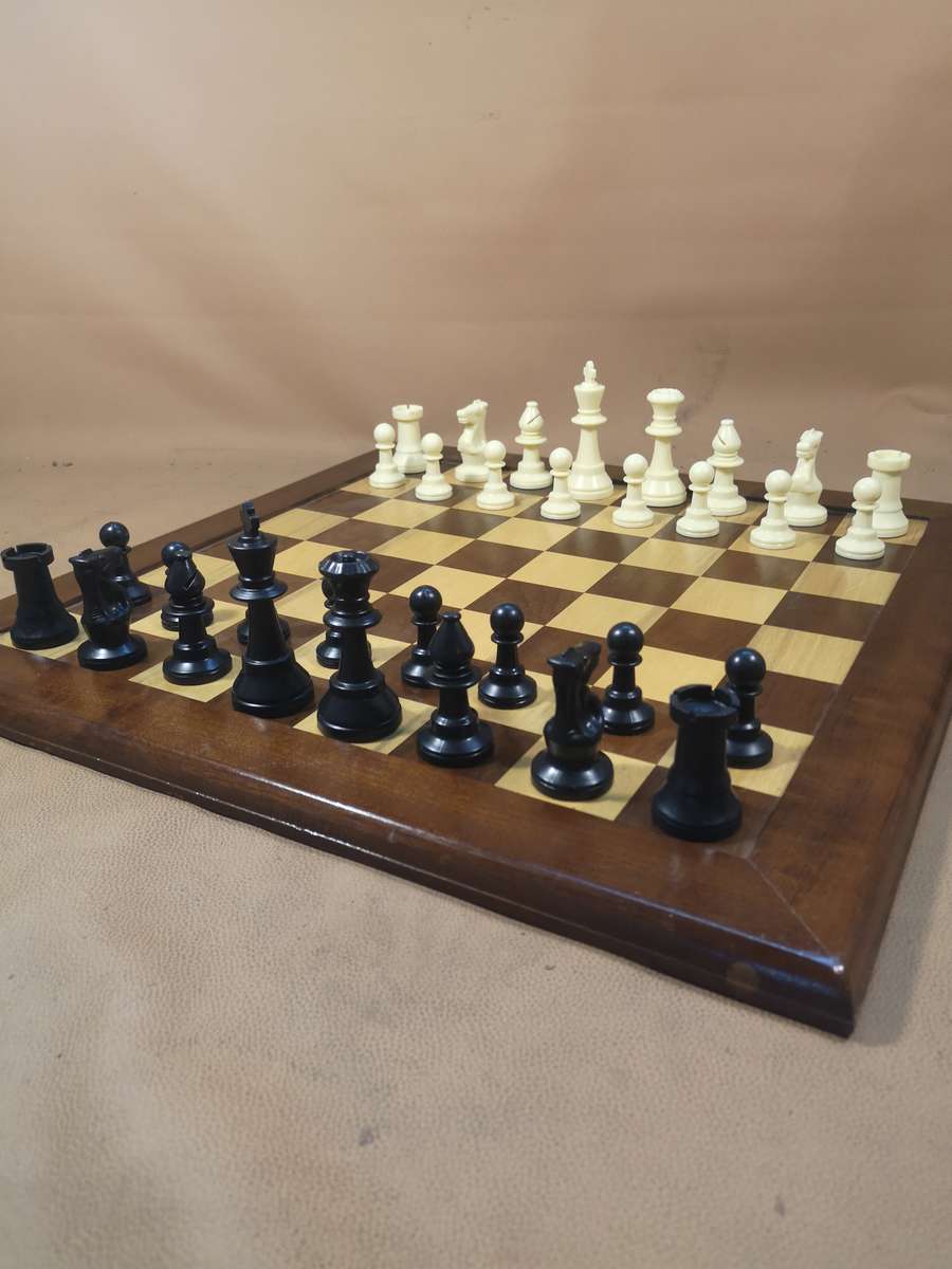 Very Large Beautiful Chess Set with a Handmade Solid Wood Game Board - 470mm