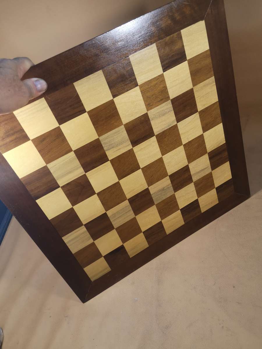 Very Large Beautiful Chess Set with a Handmade Solid Wood Game Board - 470mm