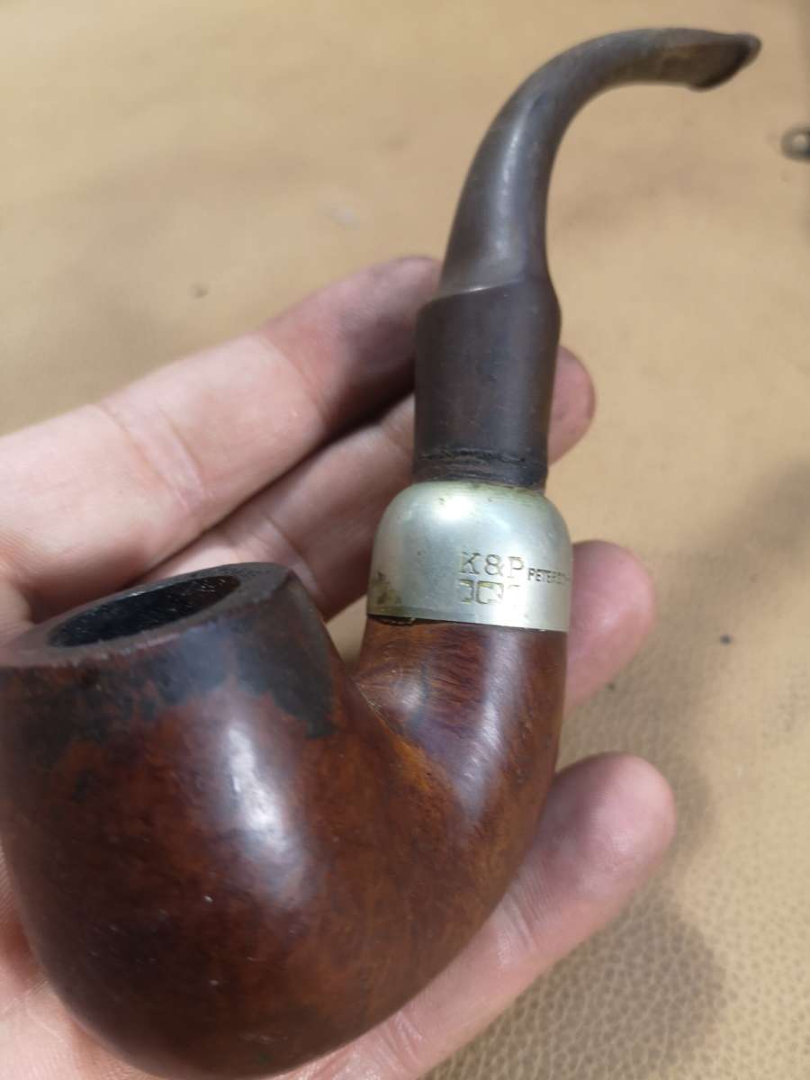 4 Magnificent Vintage Sterling Silver & Briar Wood Peterson Ireland Pipes With Stand and Pouch