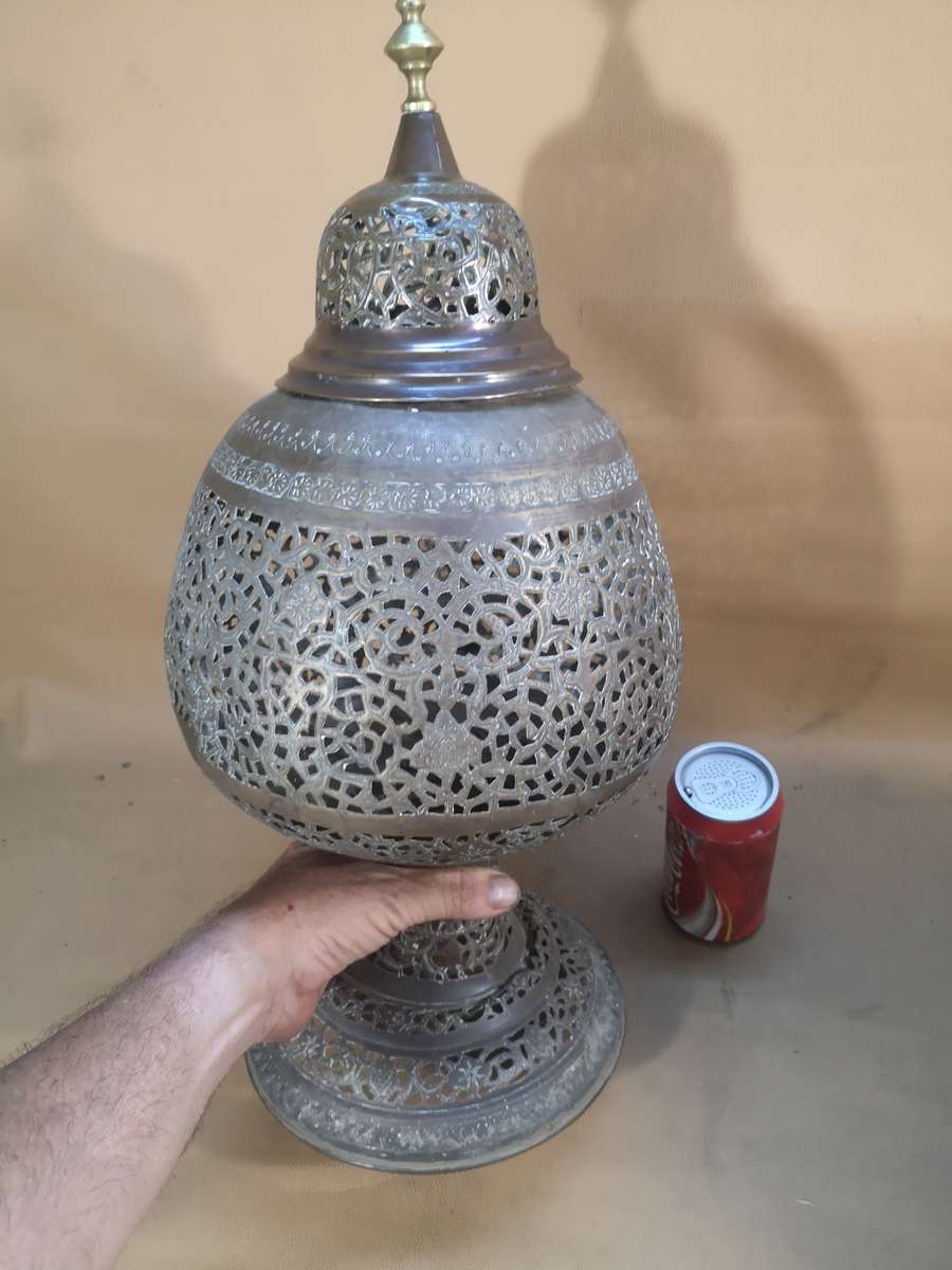 Very Large 1 of 2 Moroccan Brass Lamp Shades - 530mm High