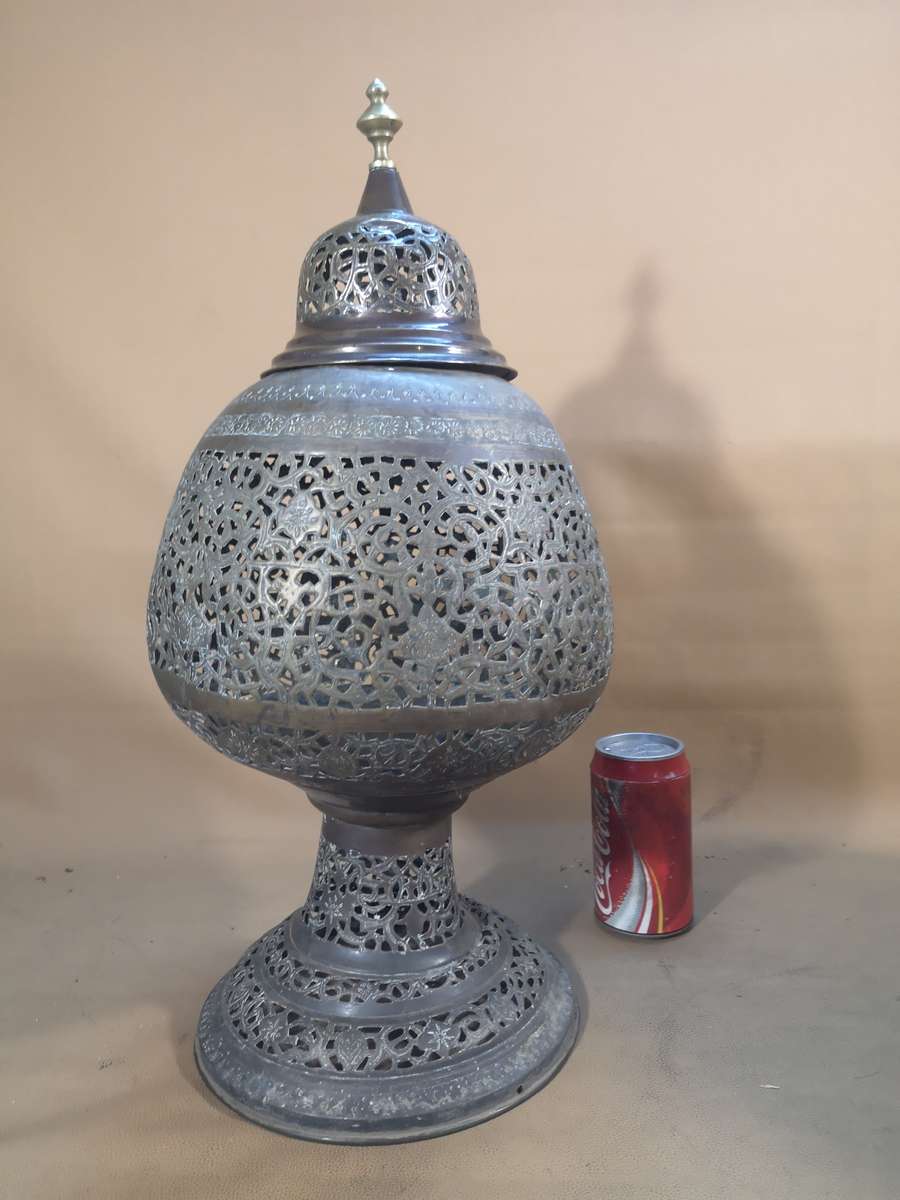 Very Large 1 of 2 Moroccan Brass Lamp Shades - 530mm High