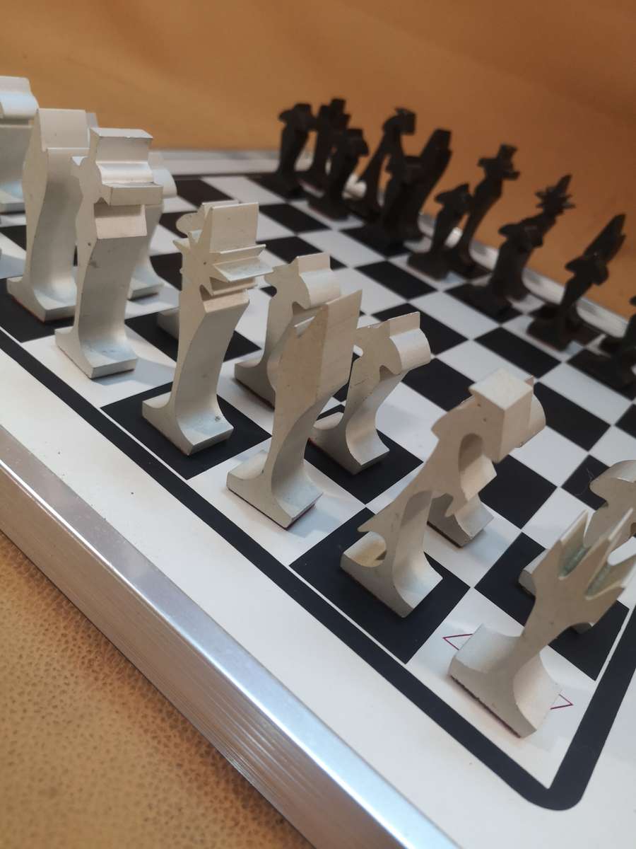 Magnificent Mid-Century Modern Eames Aluminum Chess Set