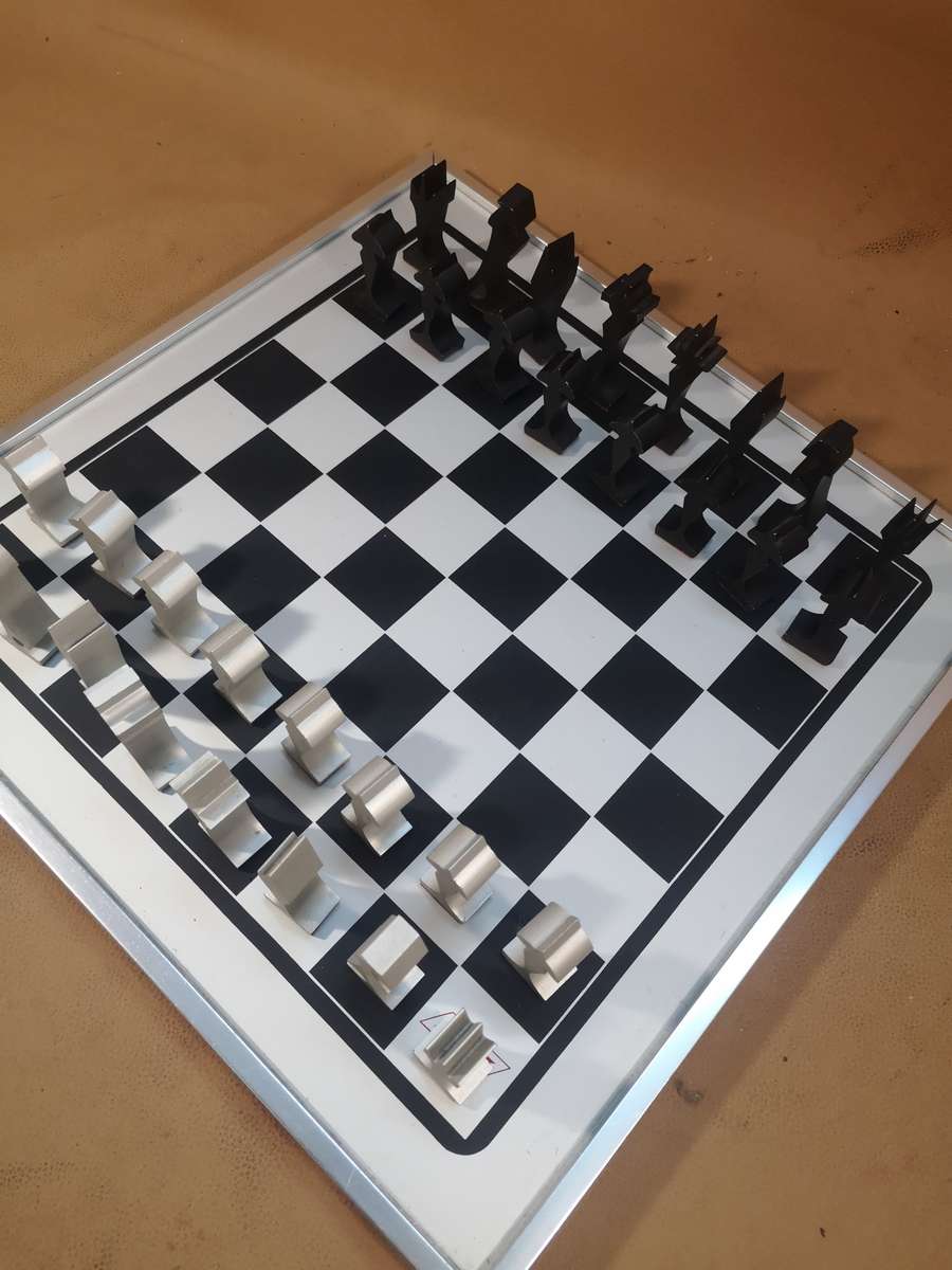 Magnificent Mid-Century Modern Eames Aluminum Chess Set