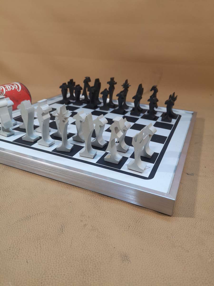 Magnificent Mid-Century Modern Eames Aluminum Chess Set