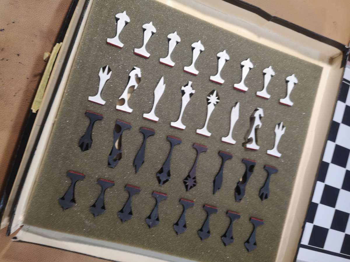 Magnificent Mid-Century Modern Eames Aluminum Chess Set