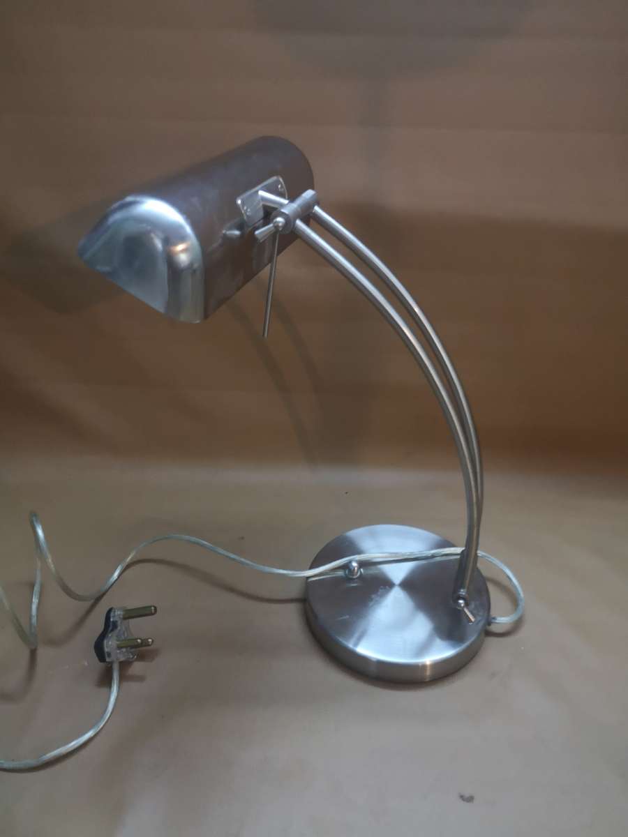 Articulated Stainless Steel Bankers Lamp Working with Dimmer Switch