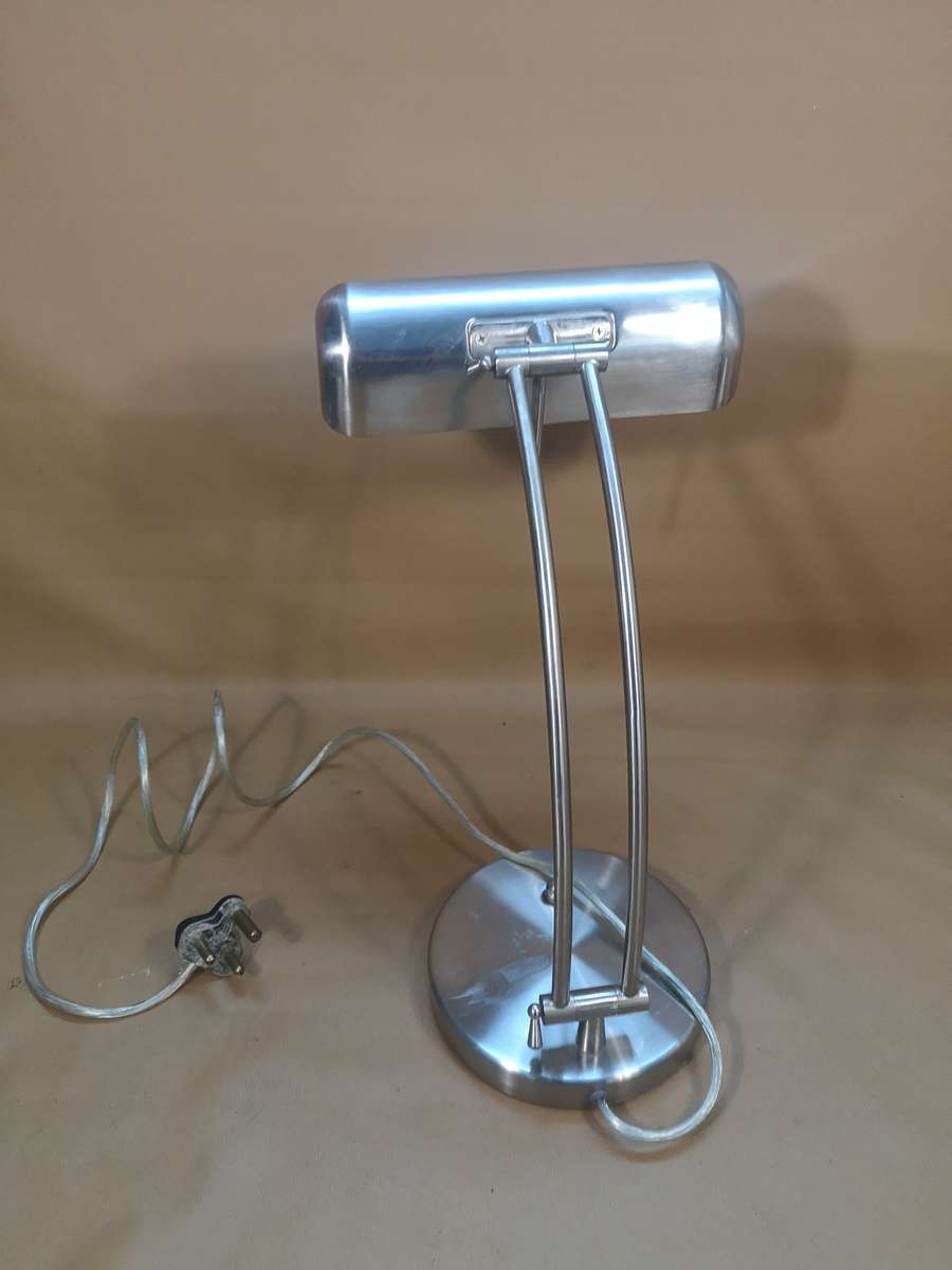 Articulated Stainless Steel Bankers Lamp Working with Dimmer Switch
