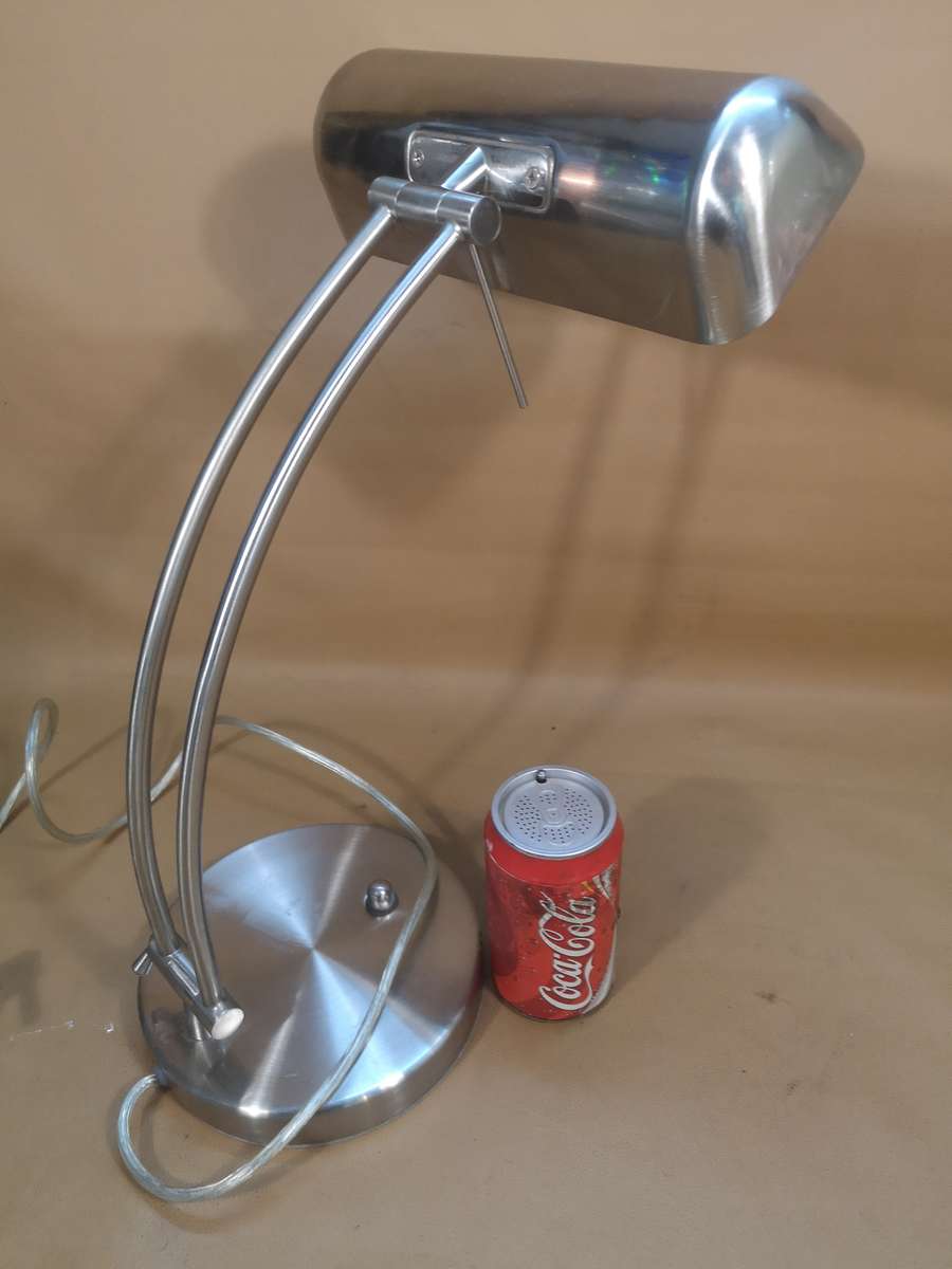 Articulated Stainless Steel Bankers Lamp Working with Dimmer Switch