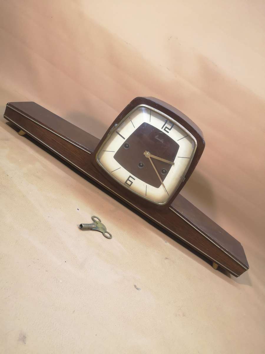 Magnificent Original Vintage Art Deco F Mauthe Mantel Clock With Key - Germany