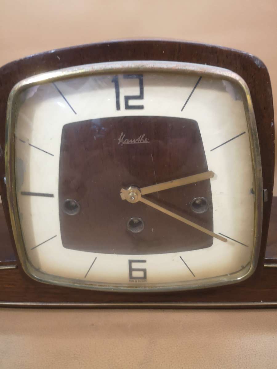 Magnificent Original Vintage Art Deco F Mauthe Mantel Clock With Key - Germany