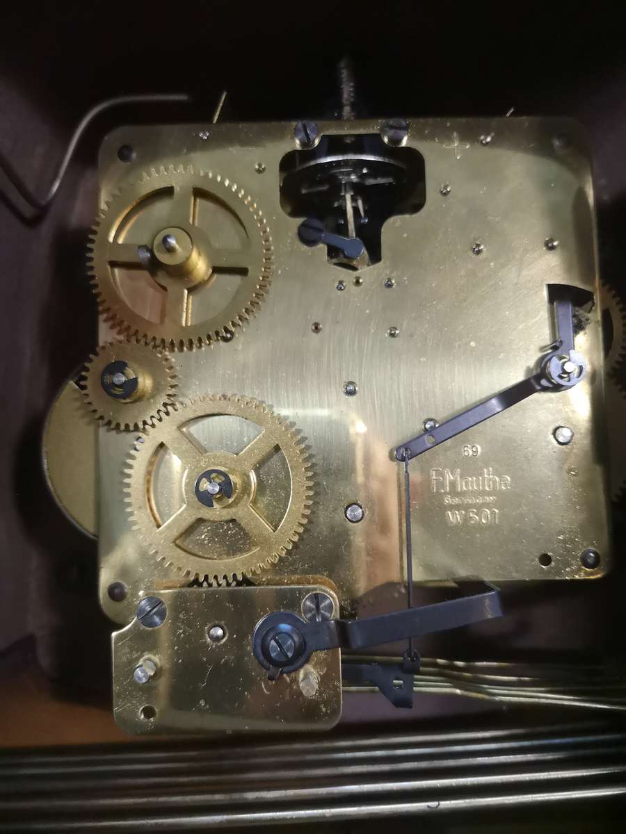 Magnificent Original Vintage Art Deco F Mauthe Mantel Clock With Key - Germany