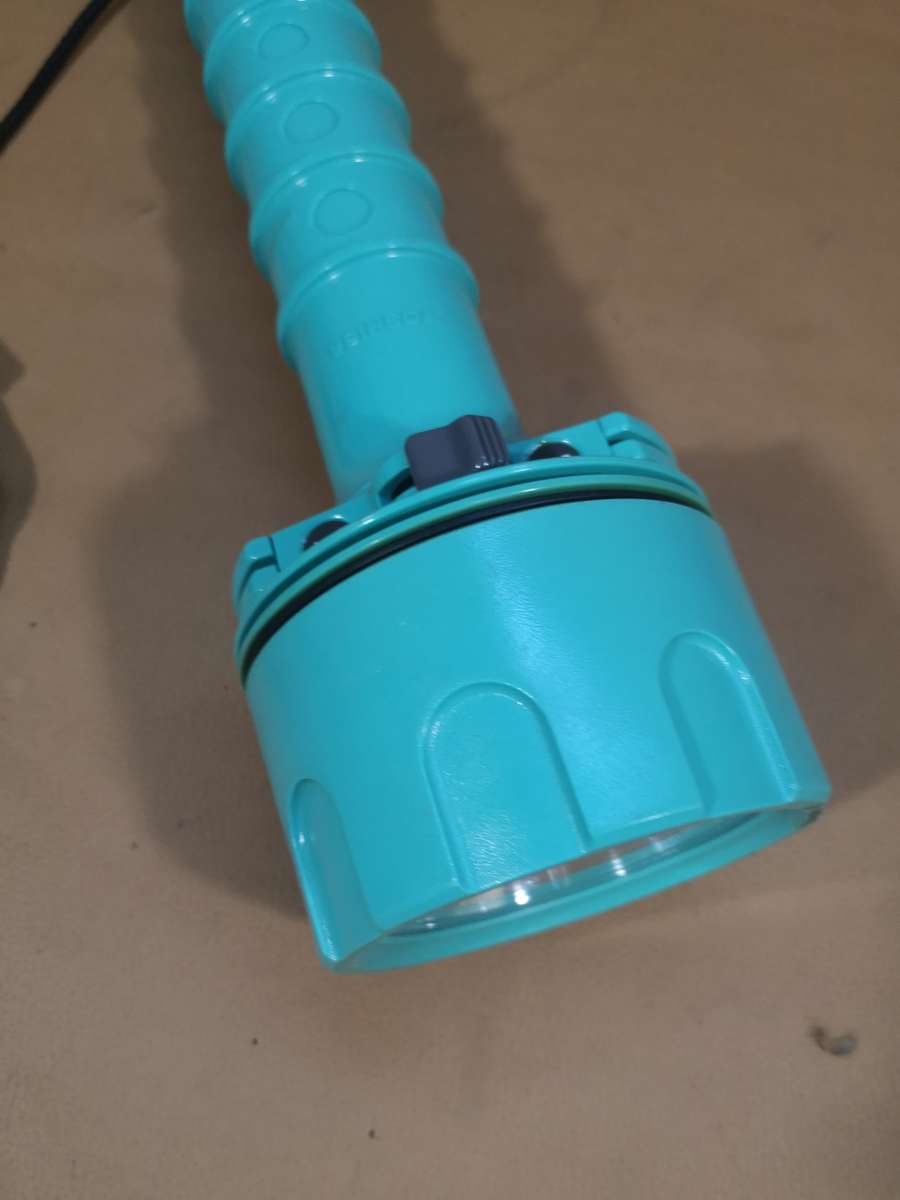 Toshiba Scuba Diving Underwater Flashlight Turquoise Made in Japan