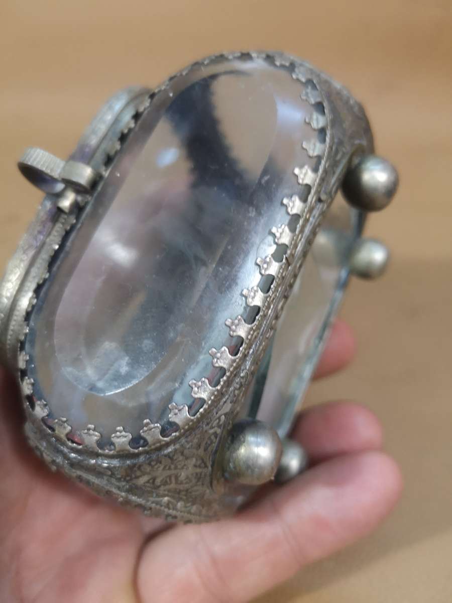 Rare Antique French Beveled Glass Ormolu Bijoux Casket