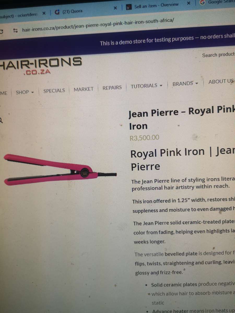 Professional Jean Pierre Royal Pink Hair Straightener