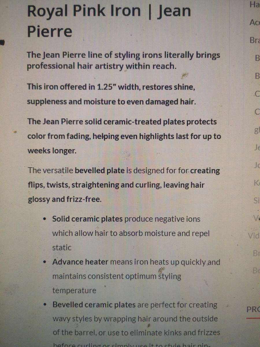 Professional Jean Pierre Royal Pink Hair Straightener