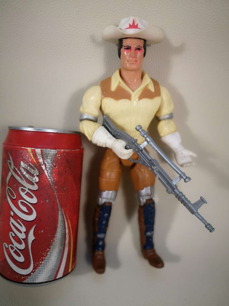 Vintage 1986 Mattel Filmation MARSHAL BRAVESTARR 8" Quick-Draw Action w/gun & Hat