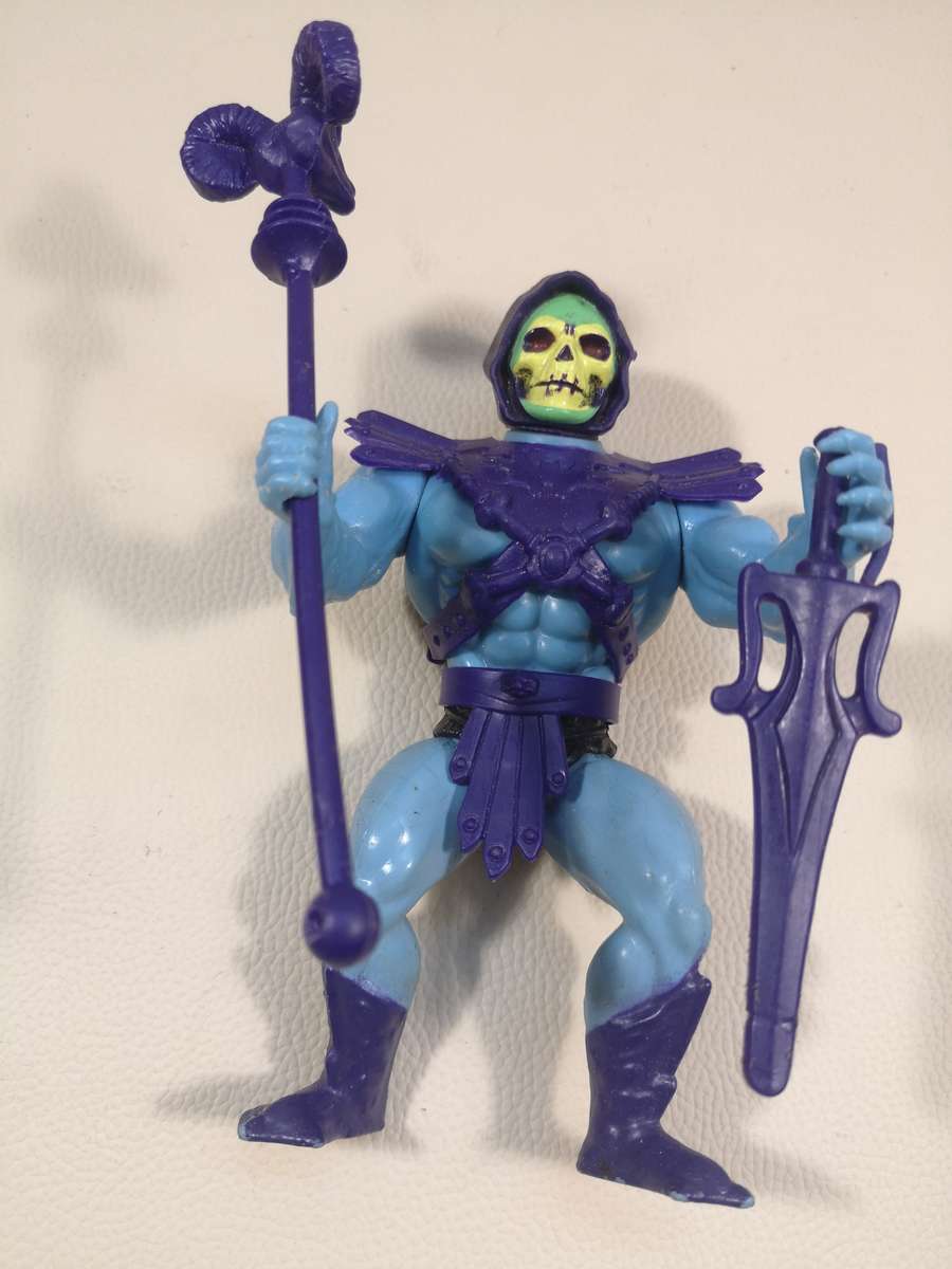 MOTU VINTAGE Complete 1981 TAIWAN SKELETOR HALF BOOT PEACH FACE PURPLE TRUNKS