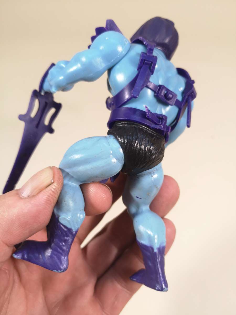 MOTU VINTAGE Complete 1981 TAIWAN SKELETOR HALF BOOT PEACH FACE PURPLE TRUNKS