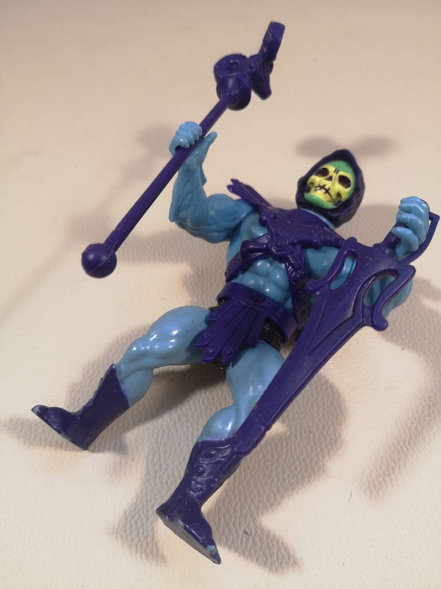 MOTU VINTAGE Complete 1981 TAIWAN SKELETOR HALF BOOT PEACH FACE PURPLE TRUNKS
