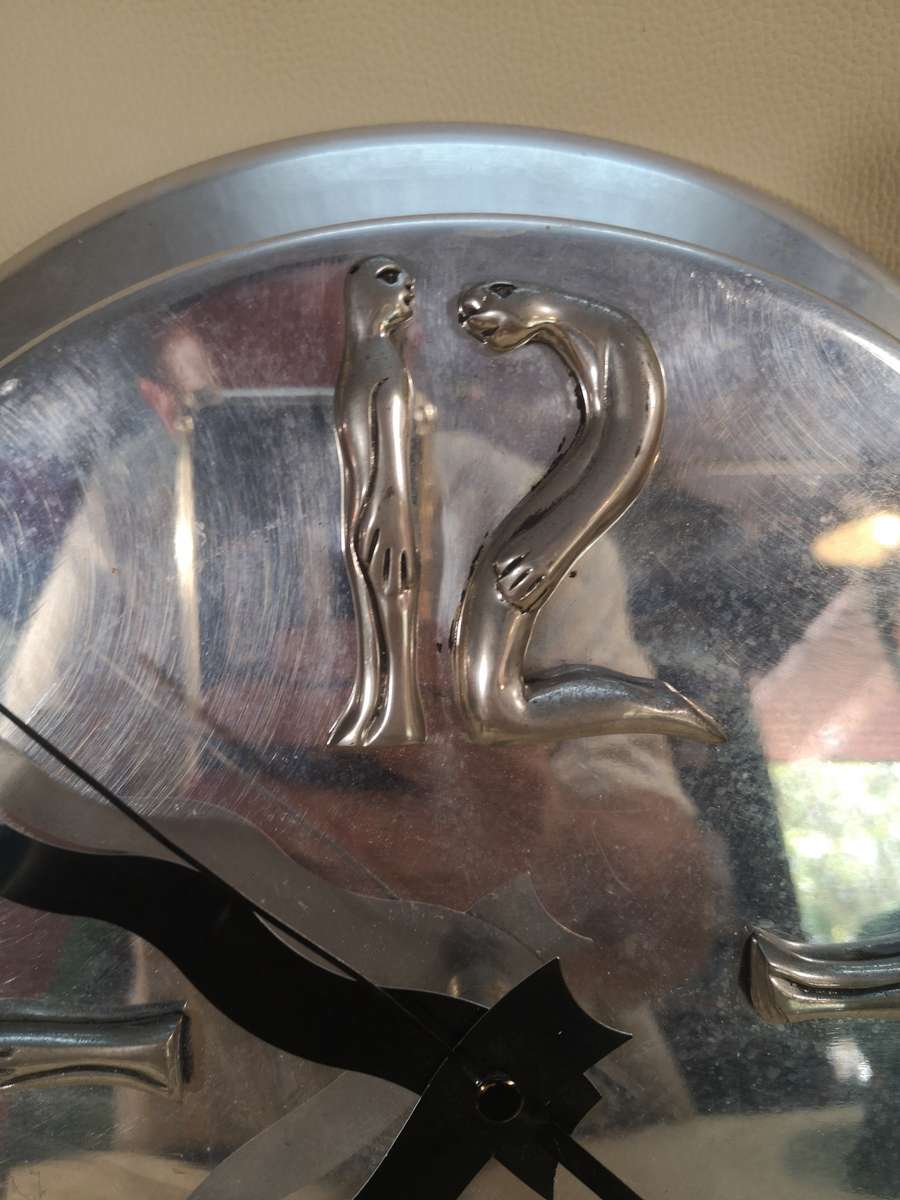 WOW !!! ORIGINAL CARROL BOYES FUNCTIONAL ART - MAN / WOMAN PATTERN QUARTZ WALL CLOCK