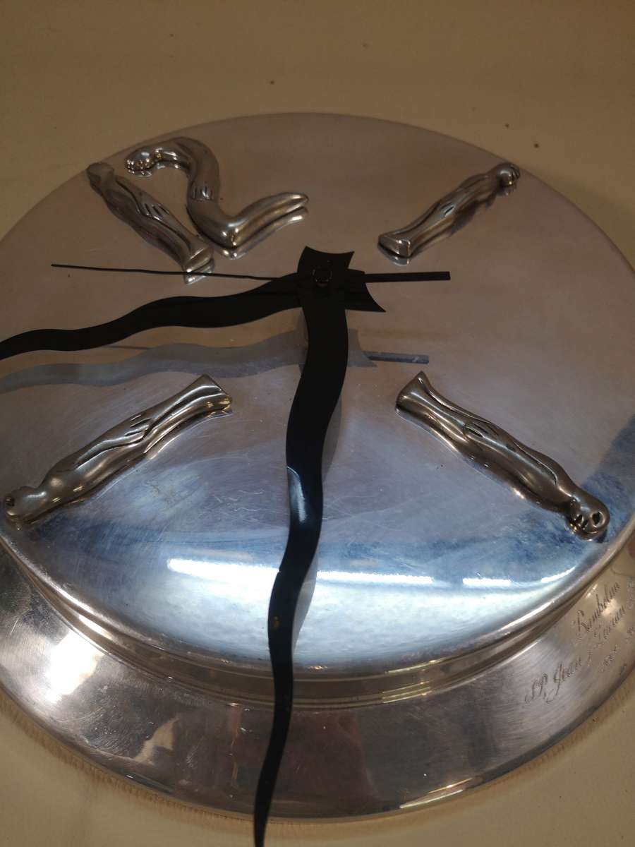 WOW !!! ORIGINAL CARROL BOYES FUNCTIONAL ART - MAN / WOMAN PATTERN QUARTZ WALL CLOCK