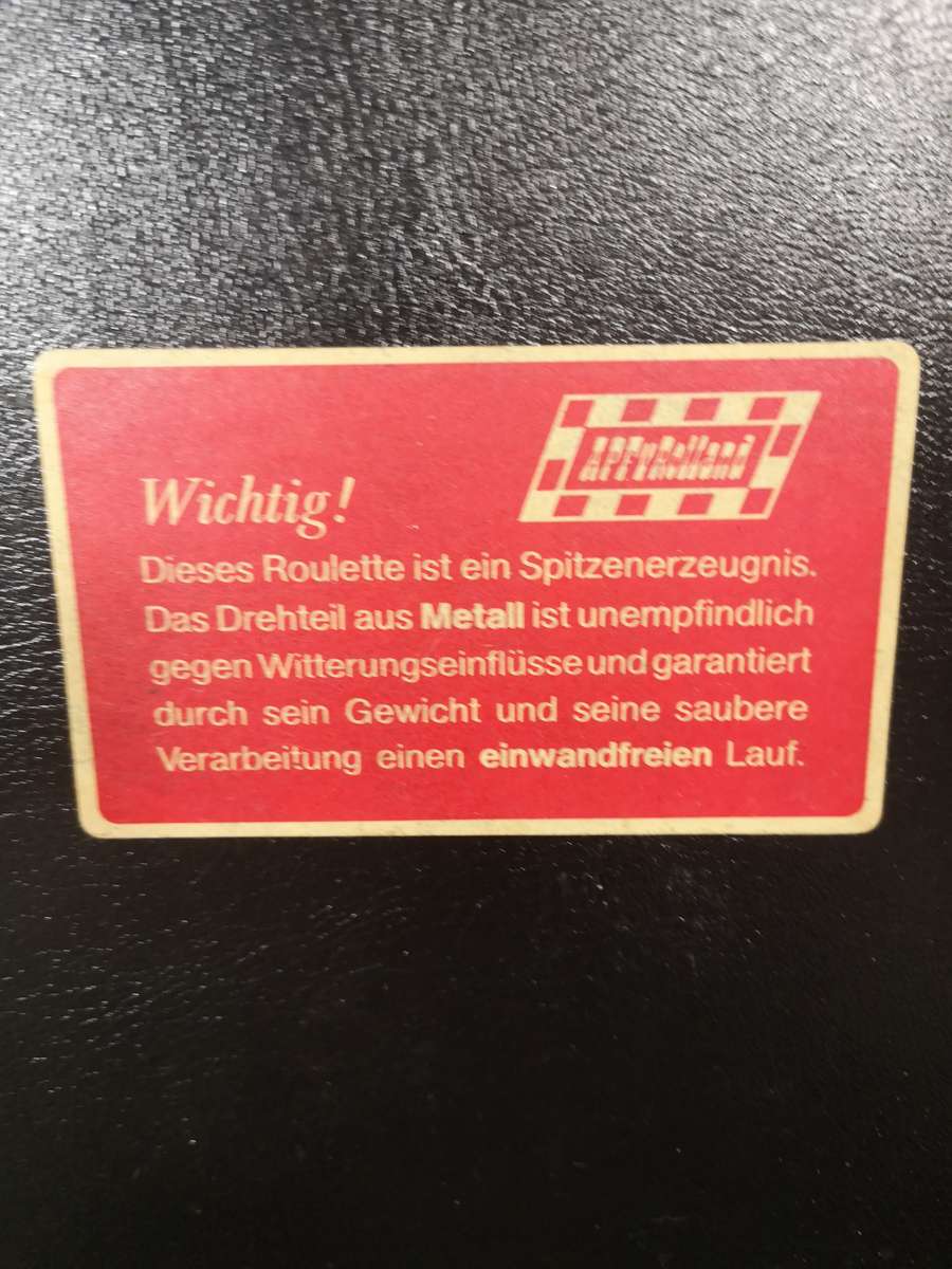 Vintage Apfv Rolland Roulette Set with Leather Case.