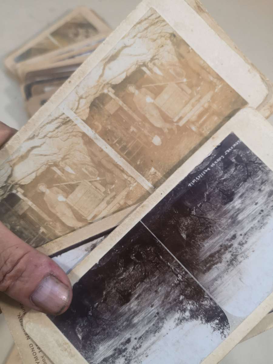 Extremely Rare!!! Antique 1901 Sun Sculpture Stereoscope 3D Viewer And 52 Photo Cards