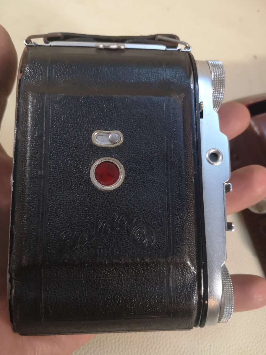 Vtg BALDA Baldinette Bellows Camera f/3.5 50mm Lens West Germany 1950s w/Case