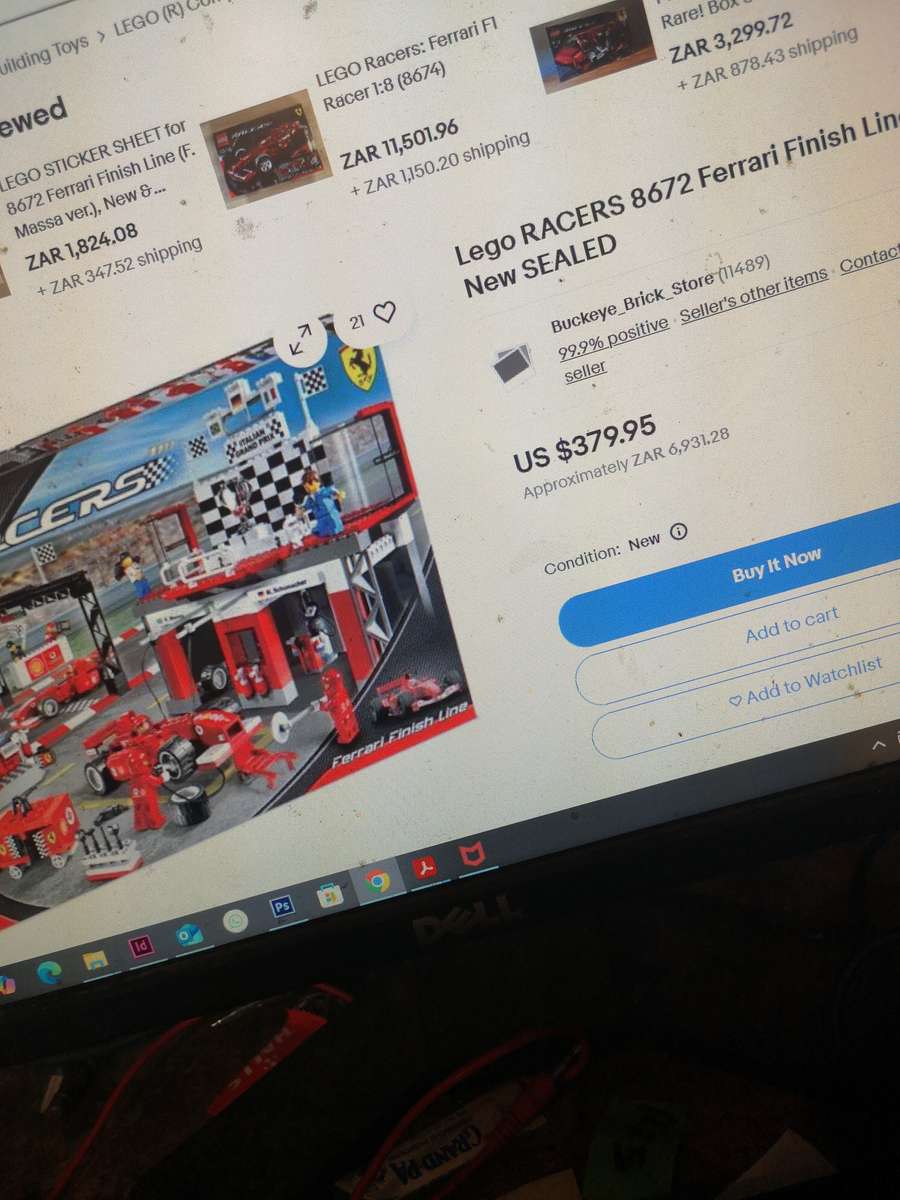 AMAZING!!!! Vintage LEGO 8672 Racers Ferrari Finish Line Italian Grand Prix Set - Complete