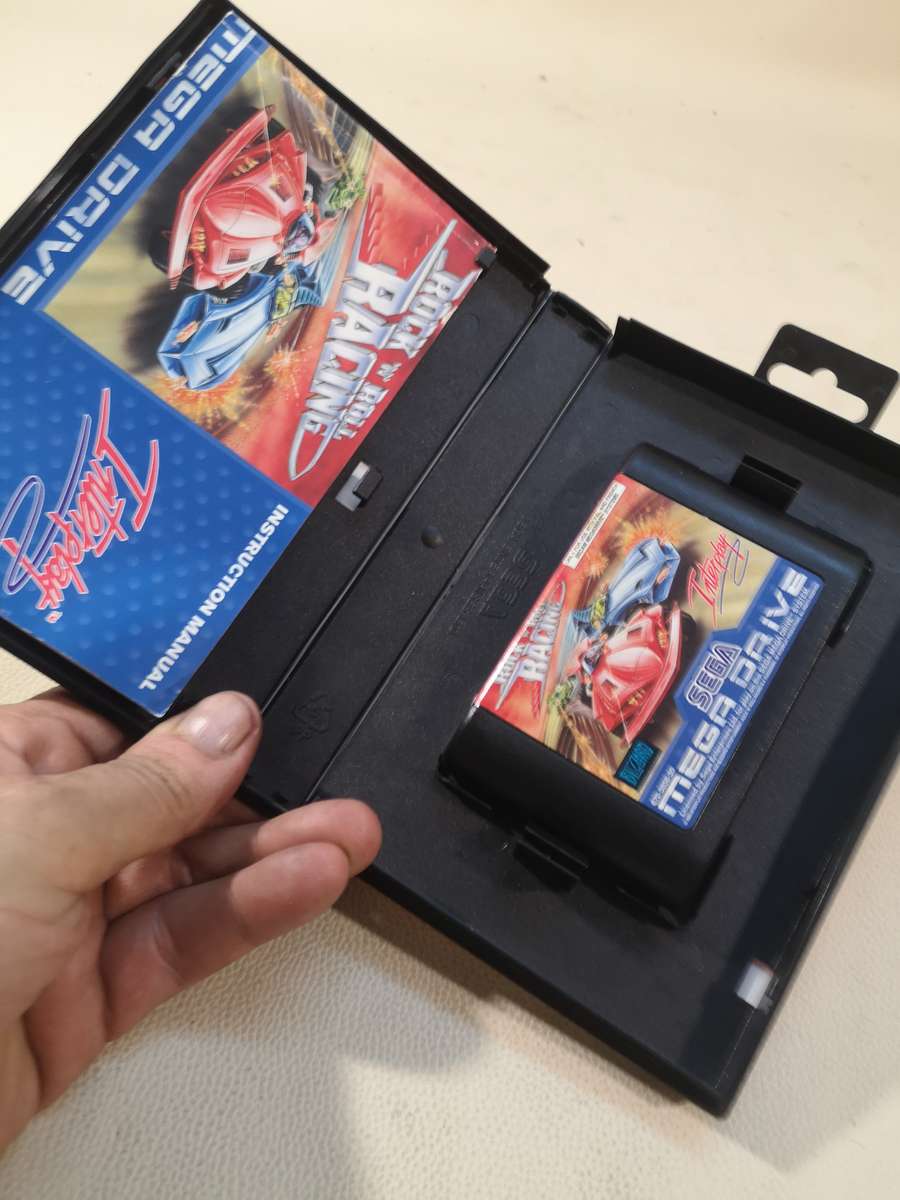 Amazing!!! Vintage Sega Mega Drive Rock n' Roll Racing Game Complete Like New in Box