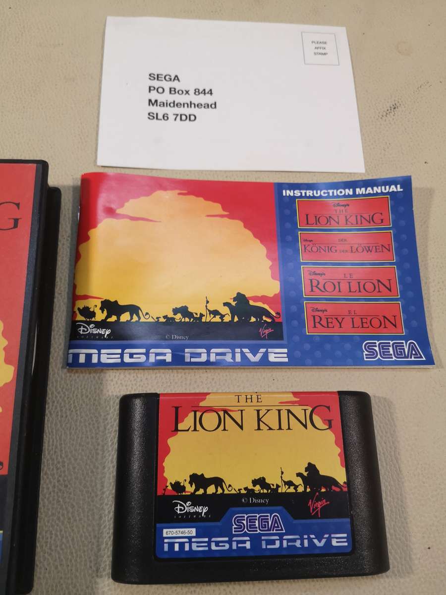Amazing!!! Vintage Sega Mega Drive The Lion King Game Complete Like New in Box
