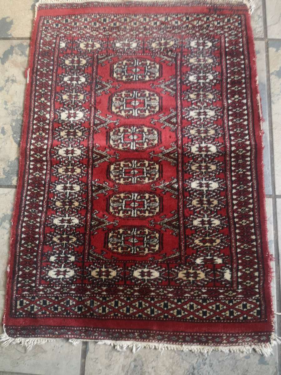 Handmade Afghan Rug Bokhara Rug Jaldar Bokhara Rug Small Mini Rug 90x61 cm
