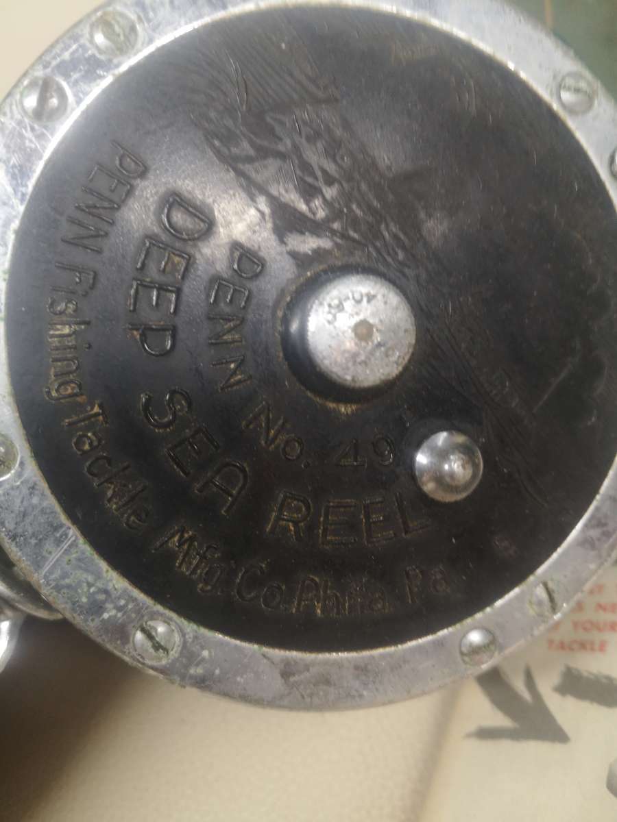 Vintage Penn No. 49 Deep Sea fishing reel with Original Box and Manual