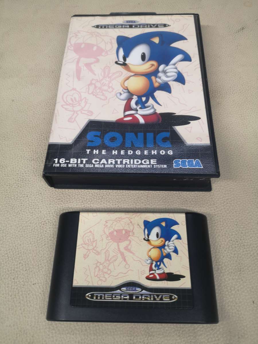 Vintage Sega Megadrive Sonic The Hedgehog Game Disk in Original Box
