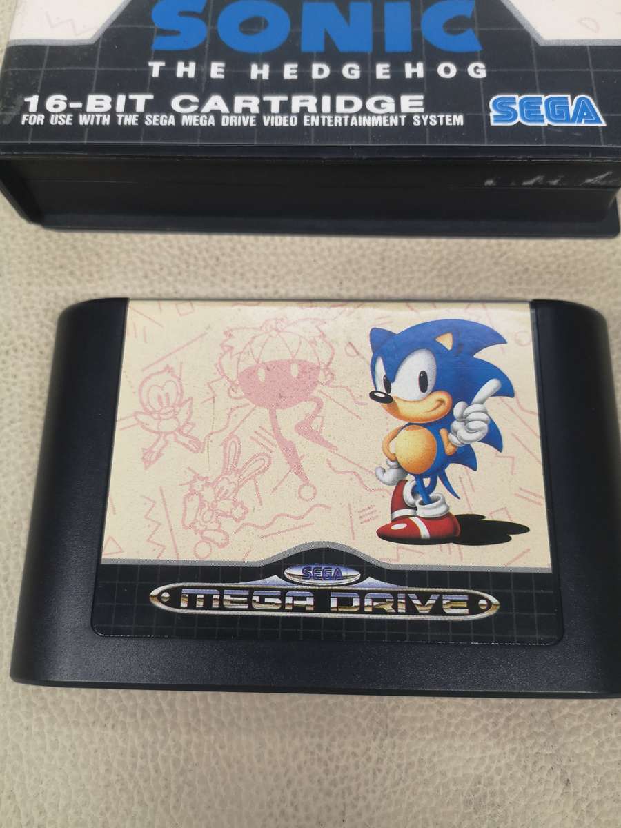 Vintage Sega Megadrive Sonic The Hedgehog Game Disk in Original Box