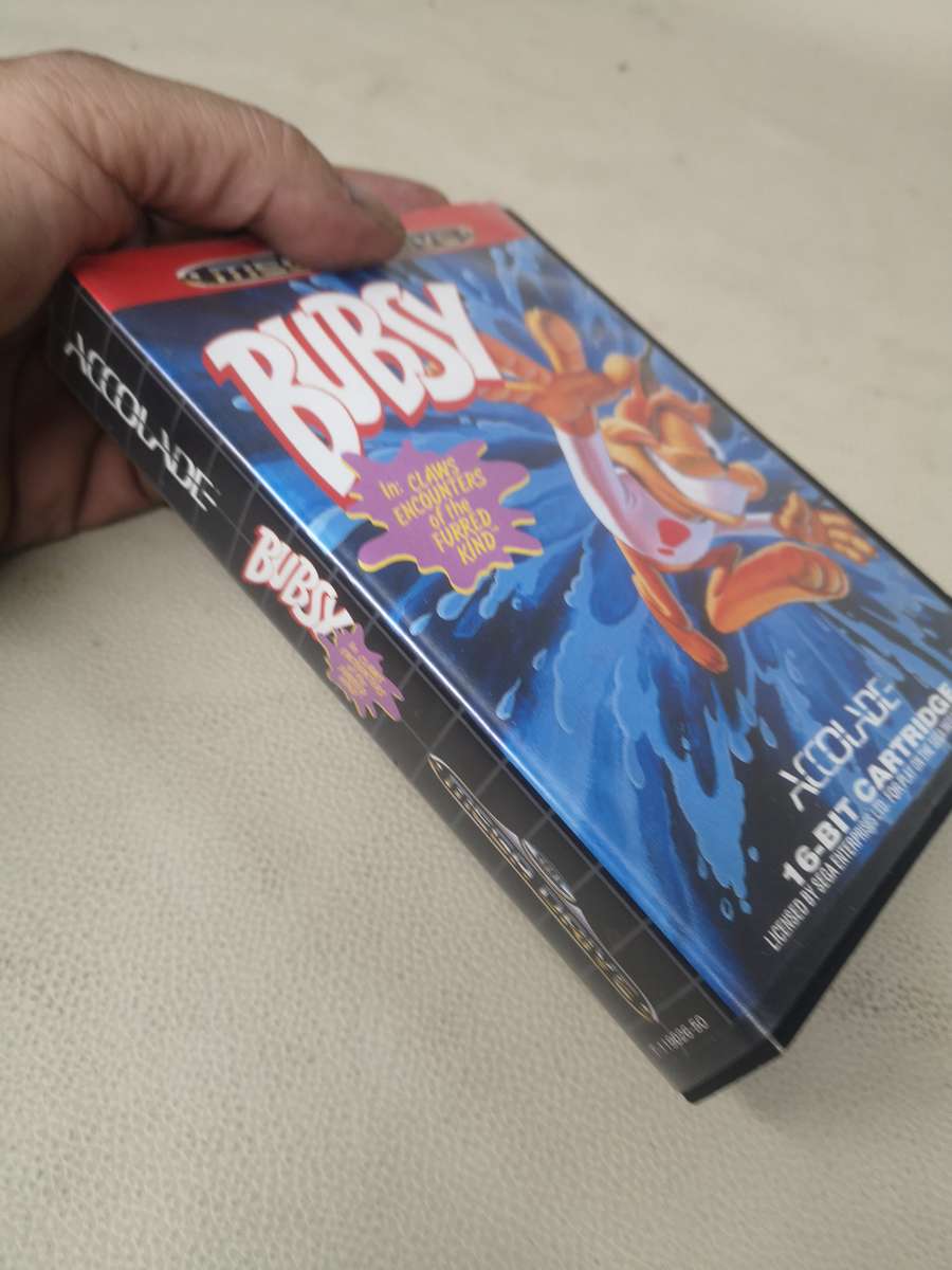 Vintage Sega Megadrive Bubsy Claws Encounters of the Furred Kind Game Disk - Complete