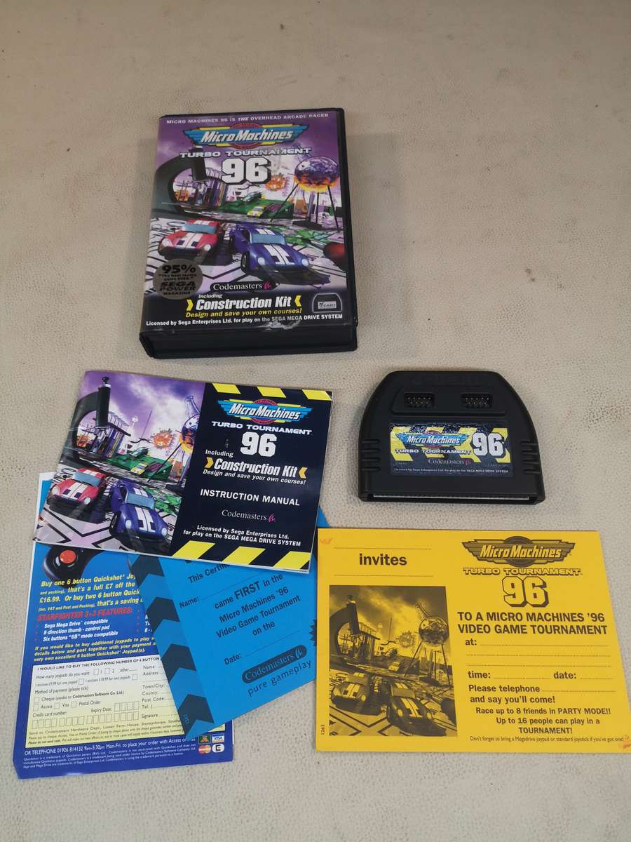Complete Sega Mega Drive Micro Machines Turbo Tournament 96 + Box & Manual