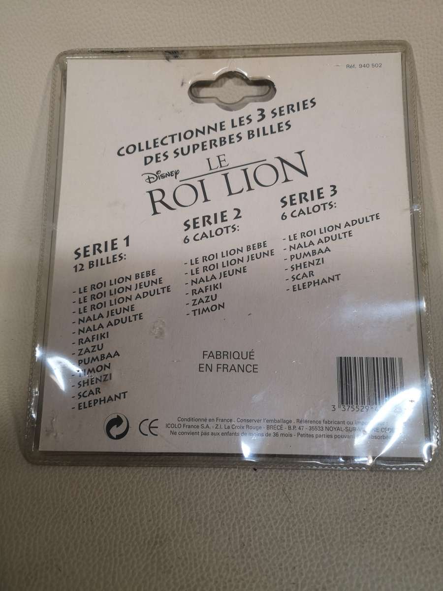 RARE VINTAGE 90'S THE LION KING MARBLES DISNEY ICOLO FRANCE NEW SEALED !