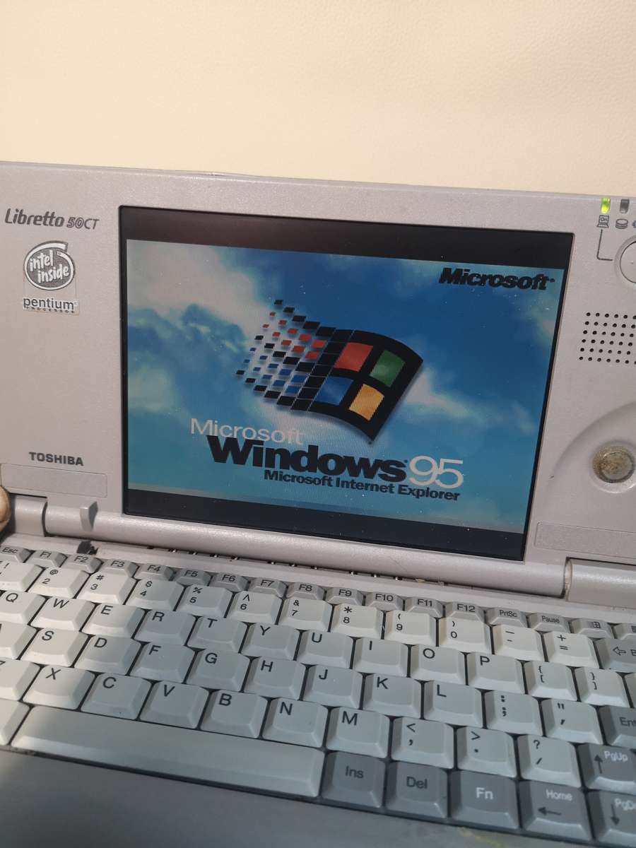 Vintage 1990's Toshiba Libretto 50CT Mini Laptop with Stiffy and CD Drive