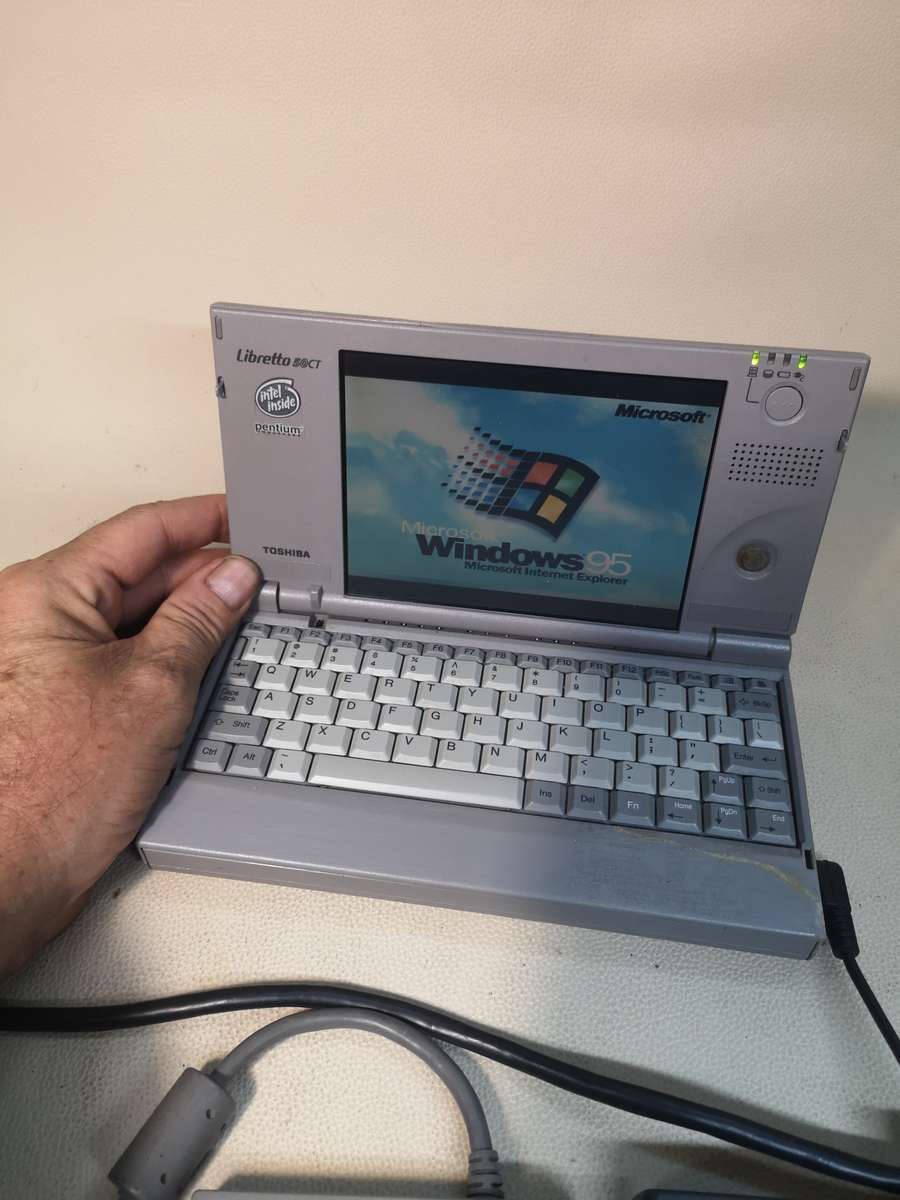 Vintage 1990's Toshiba Libretto 50CT Mini Laptop with Stiffy and CD Drive